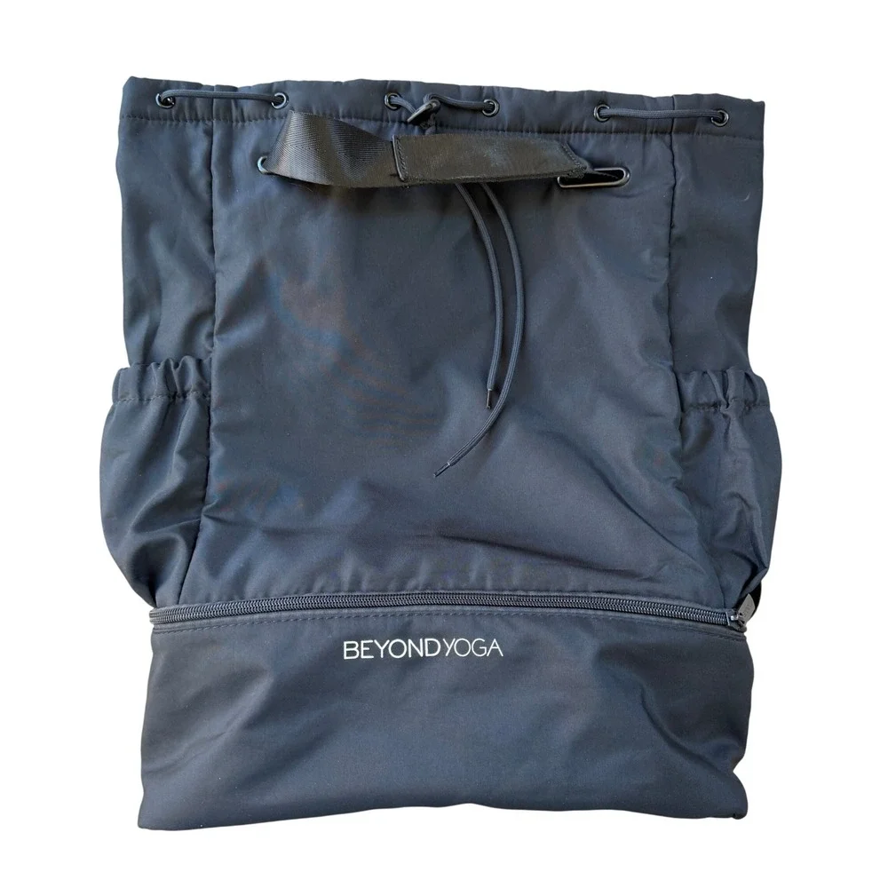 Beyond Yoga Black Convertible Backpack Tote Bag with Shoe Compartment